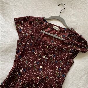 Rosemary Short Sleeve Button Down Tie Back Dress